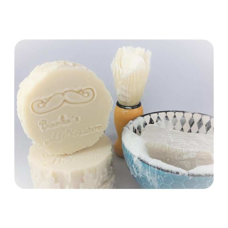 Rasierseife Stoppelräuber | sanfte Rasur mit Rügener Heilkreide und pflegendem Babassuöl | nur aus natürlichen Zutaten | vegan | 80 g