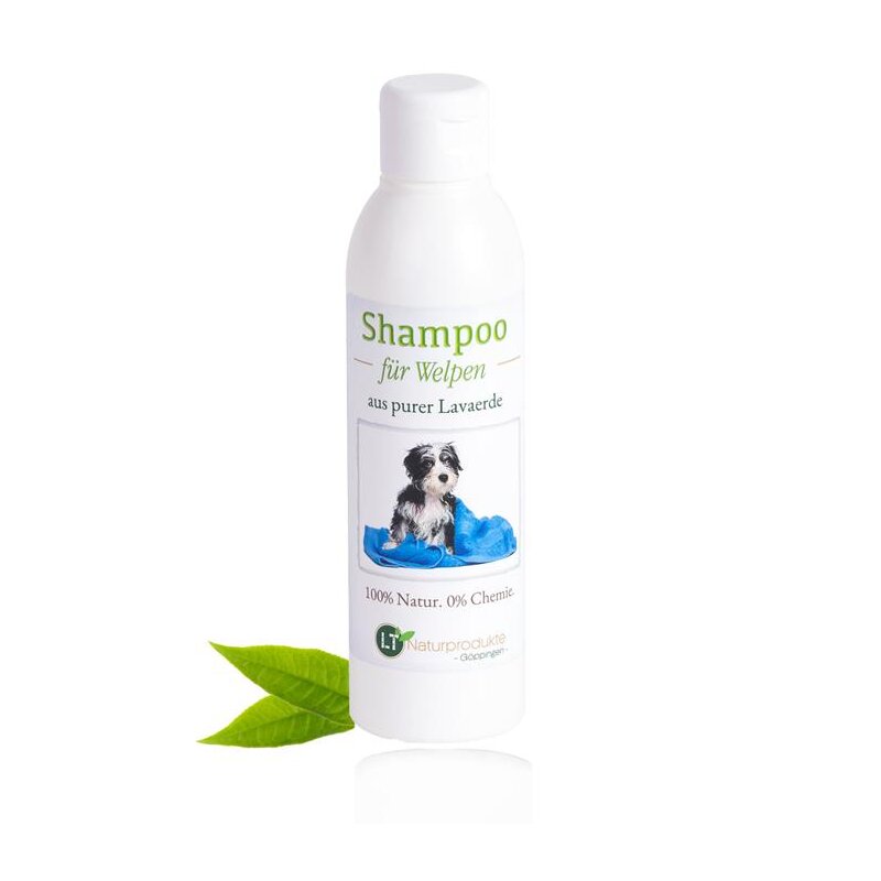 Welpenshampoo | Bio | sanfte Pflege für Hundewelpen ohne Chemie & Seife | gegen Juckreiz | hypoallergen | mit original weißer Lavaerde | 250 ml