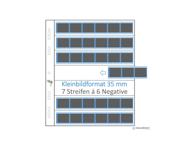 Kaiser Pergamin Negativhüllen 7 6er Streifen Kleinbildformat 35mm 100 Stück