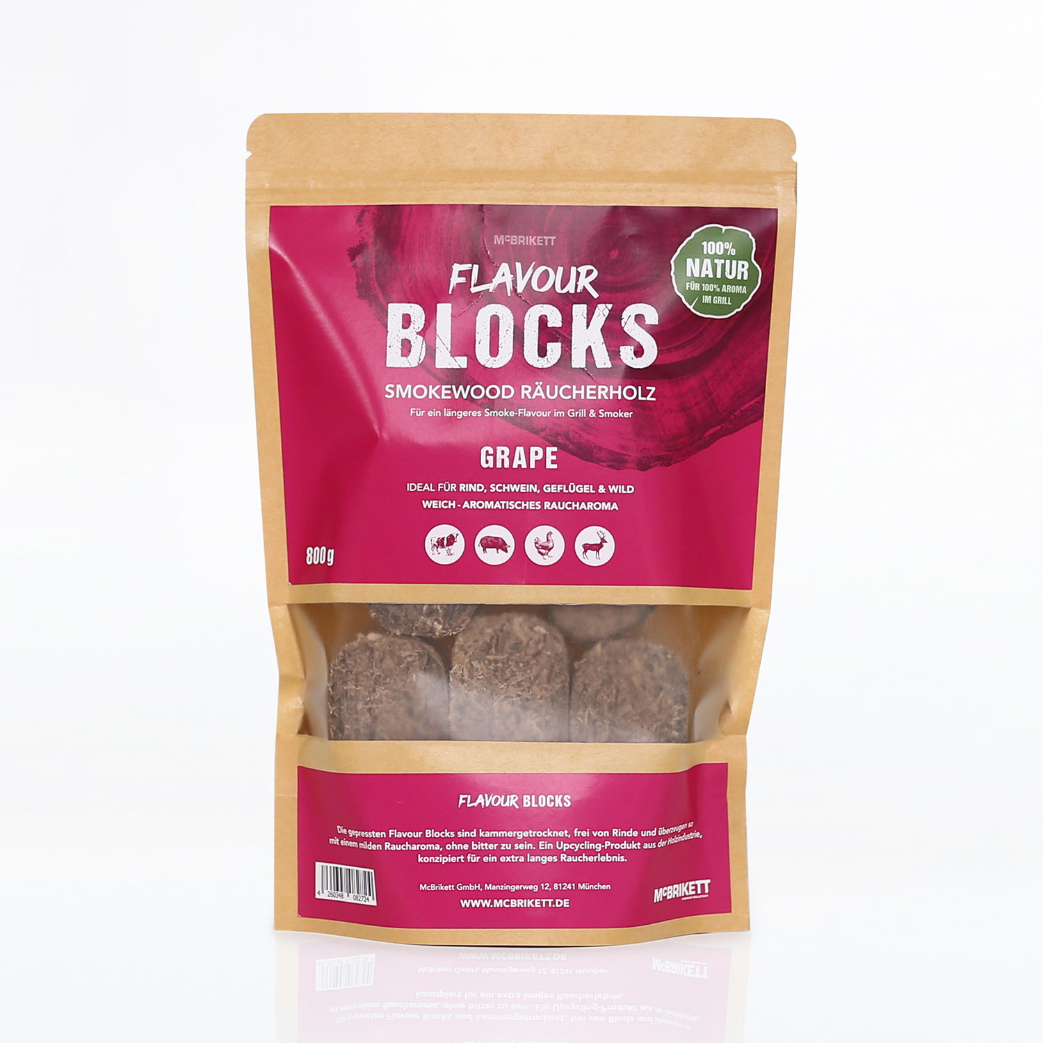 Flavour Blocks 'Grape' (Weinrebe) - 800g Premium Räucherholz