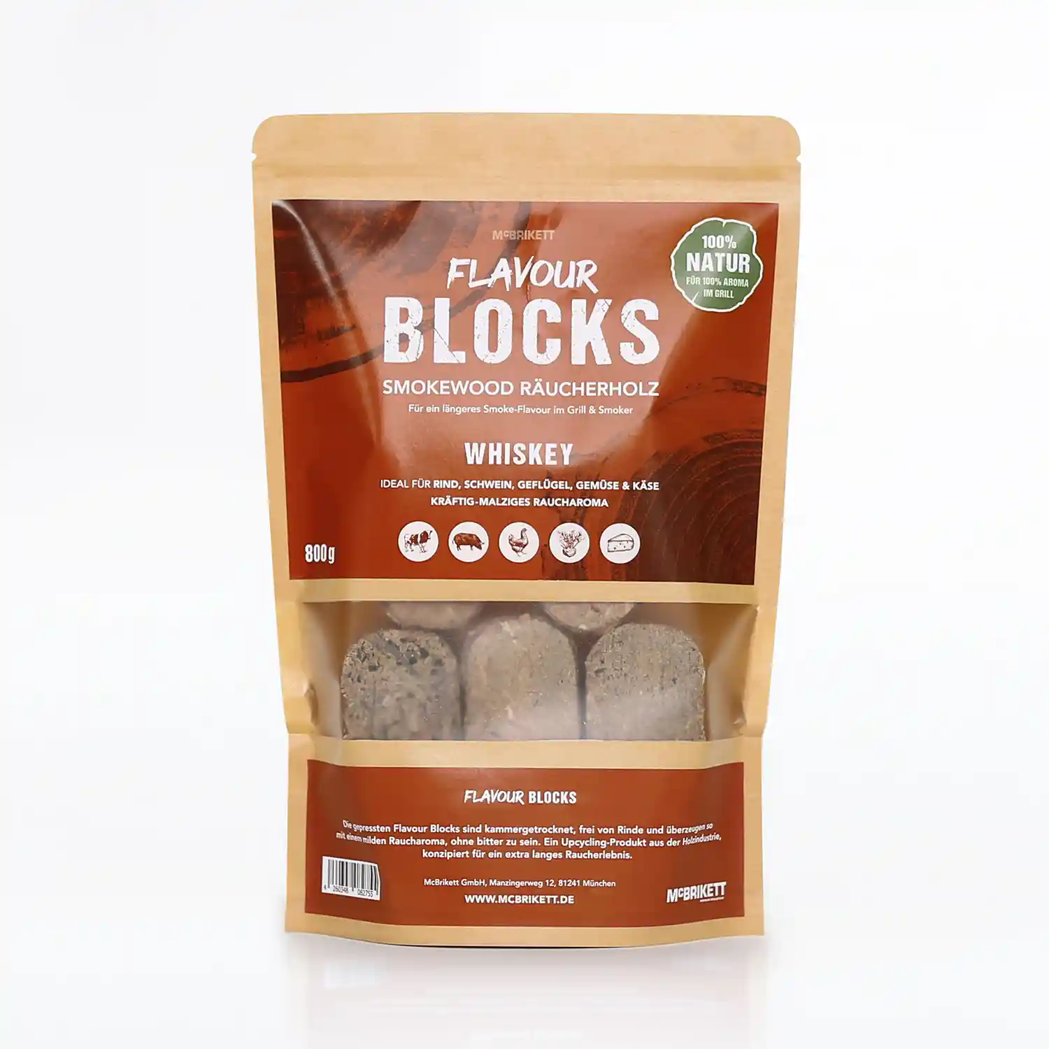 Flavour Blocks 'Whiskey' - 800g Premium Räucherholz
