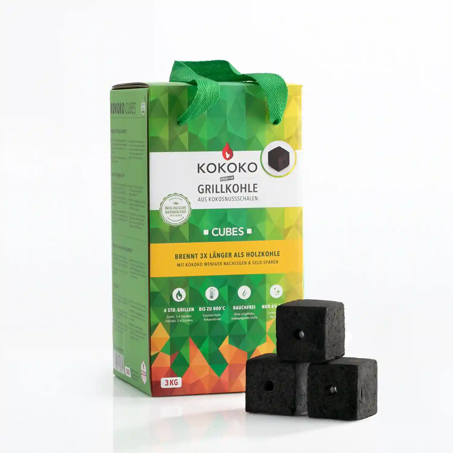 Grillkohle KOKOKO CUBES 3 KG 9 kg