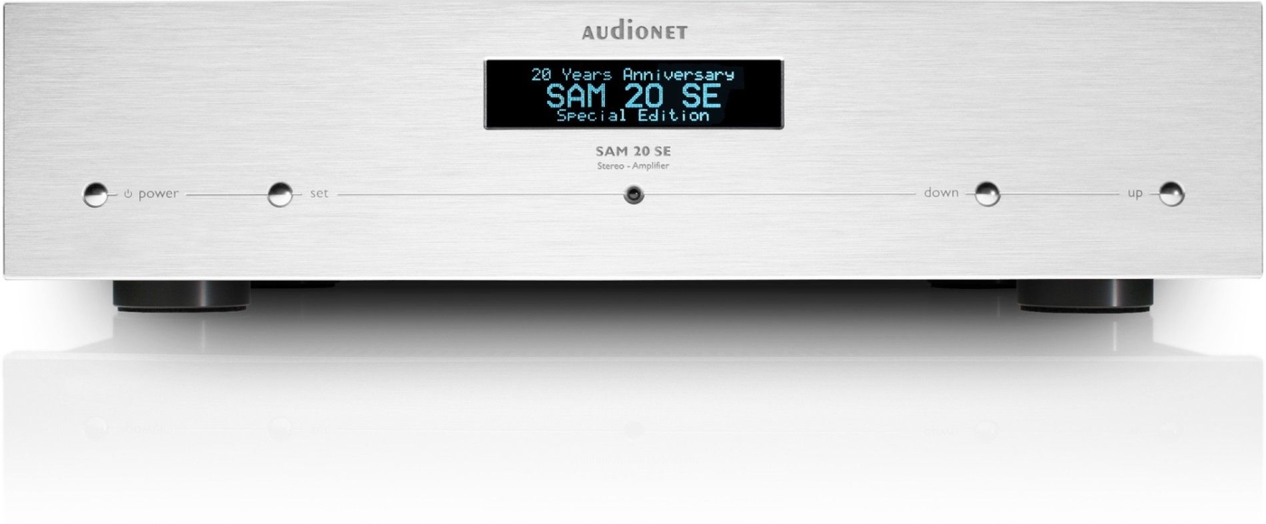 Audionet SAM 20 SE silber mit blauem Display Microprozessorgesteuerter High Performance Vollverstärker