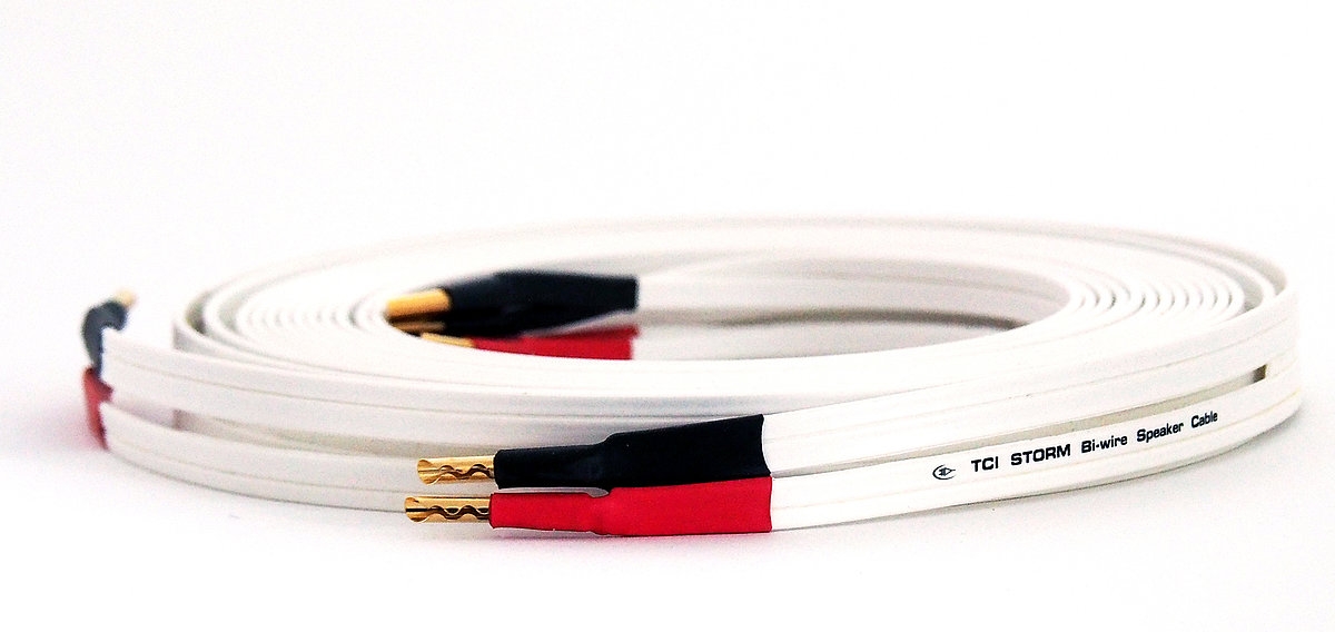 TCI Storm BiWire 2,0 m - 4mm Bi-Wiring-Kabel mit Hollow Gold Plug