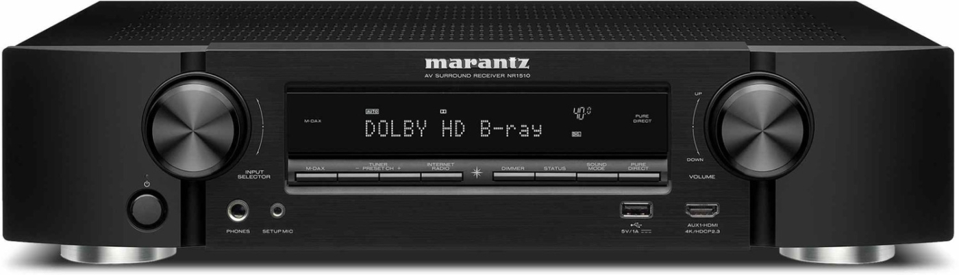 Marantz NR1510 Schwarz - Kompakter 5.2-Kanal AV-Receiver mit Musikstreaming | Neu