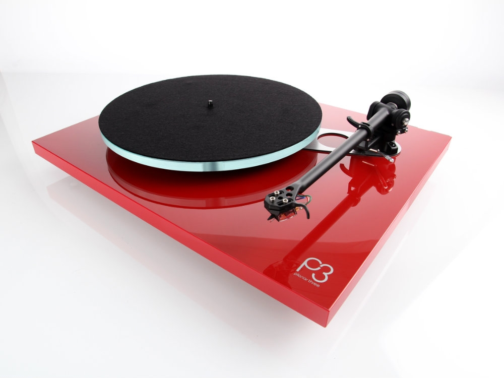 Rega Planar 3 HighEnd Plattenspieler mit RB330-Tonarm Rot | ohne Tonabnehmersystem