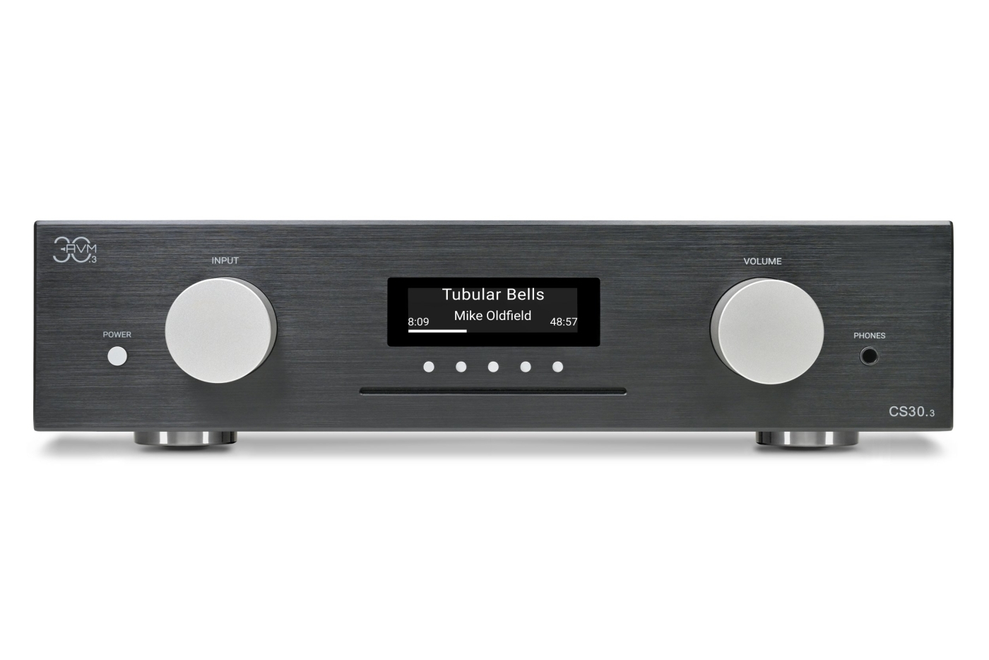 AVM30 CS 30.3 - All-In-One Compact Streamer mit AVM X-STREAM Engine®, CD-Player & Phonoeingang Alu Schwarz