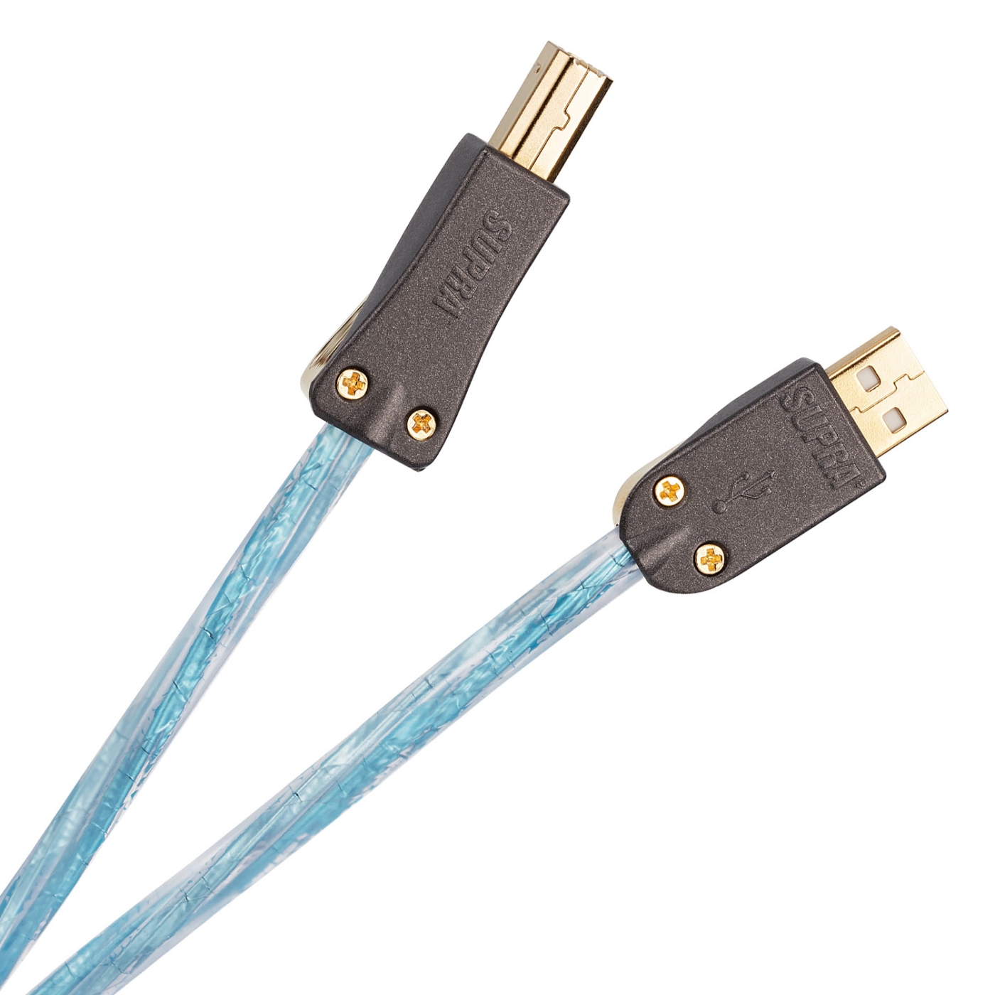 Supra Cables Excalibur | USB Kabel 2.0 A-B | 1,0 m | Eis Blau