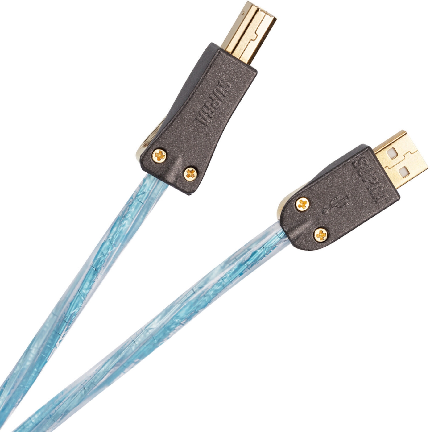 Supra Cables Excalibur | USB Kabel 2.0 A-B | 2,0 m | Eis Blau