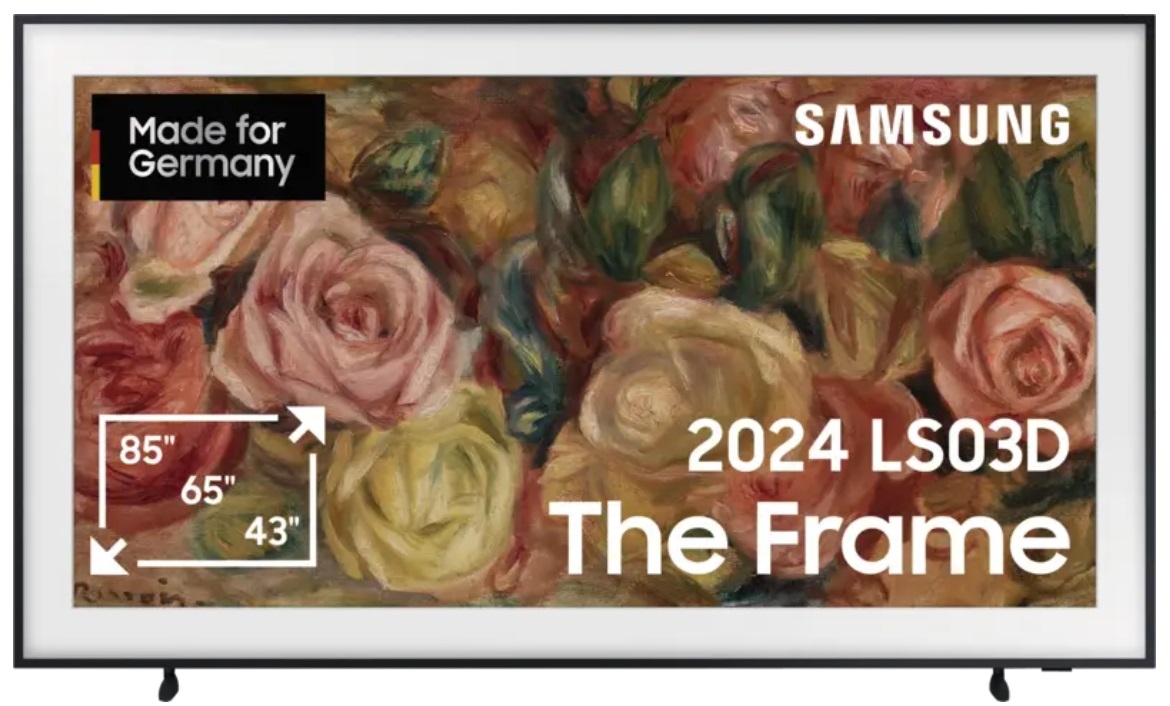 SAMSUNG GQ75LS03DAUXZG 189 cm, 75 Zoll The Frame 4K Ultra HD QLED TV mit One Connect Box