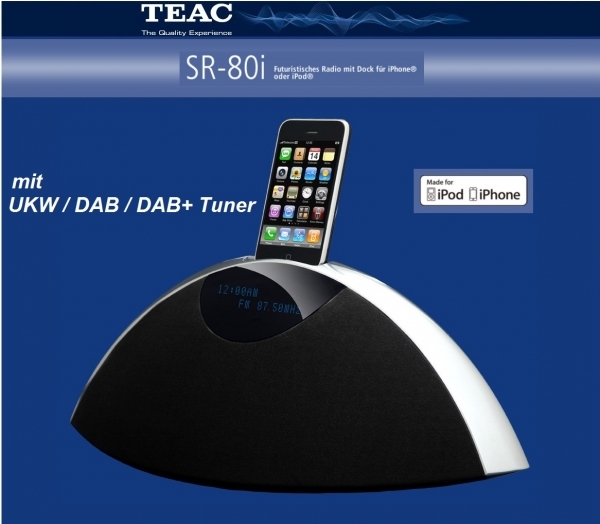 TEAC SR-80iDAB Schwarz - Radio für iPhone® mit UKW/DAB/DAB+ | Aussteller, wie neu