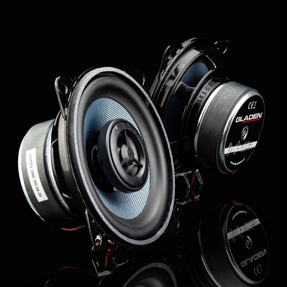 Gladen Alpha 100C 10cm 2-Wege-Koaxial-Lautsprecher, 3 Ohm