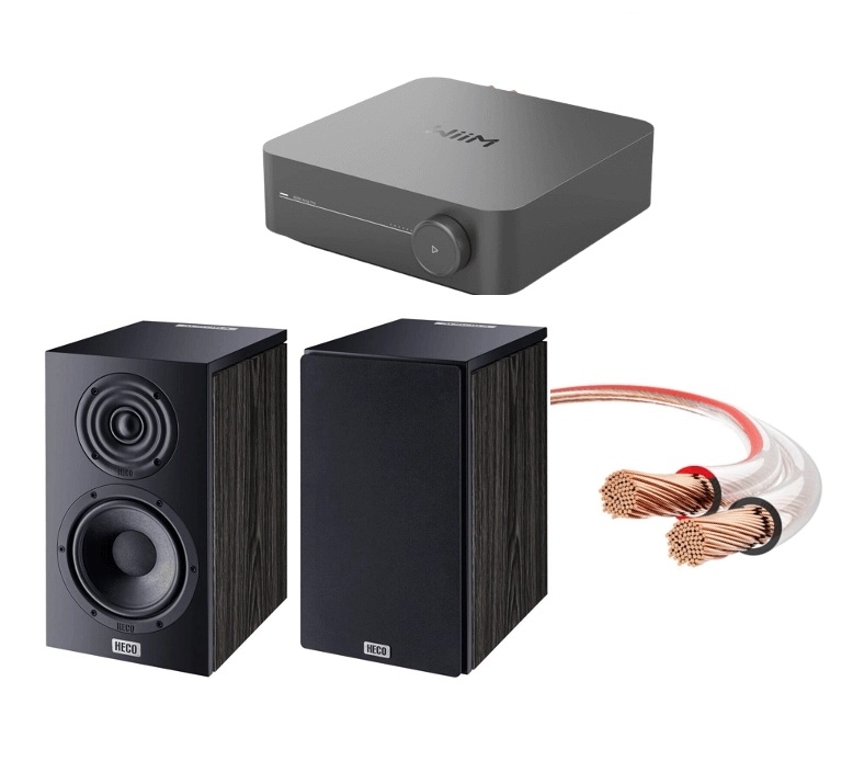 Wiim Amp Streaming + Verstärker Heco Aurora 200 Weiß + Avinity LS-Kabel 10,0m