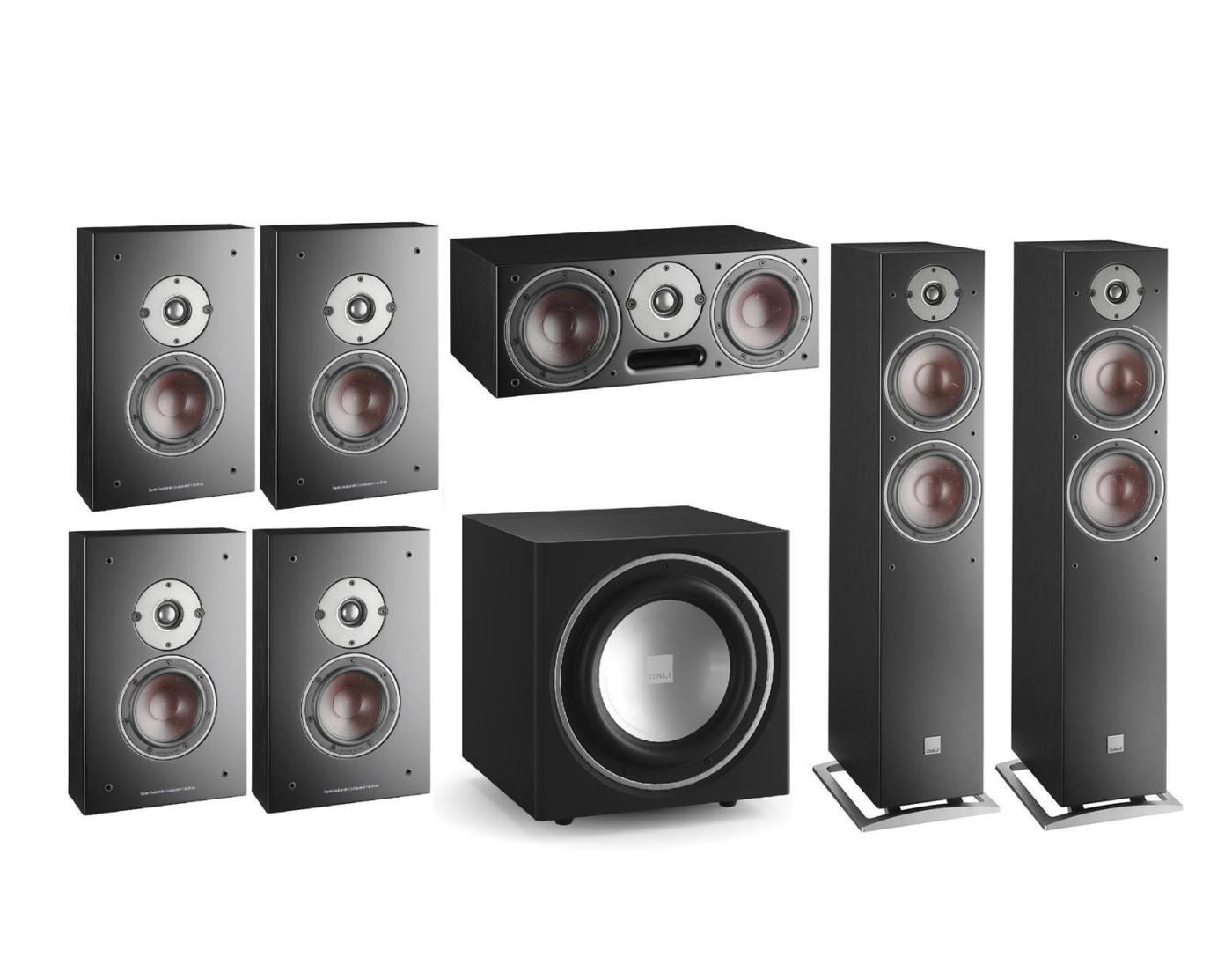 Dali Oberon Heimkino-Systeme, Black Ash | Neu 7.1-System | 2