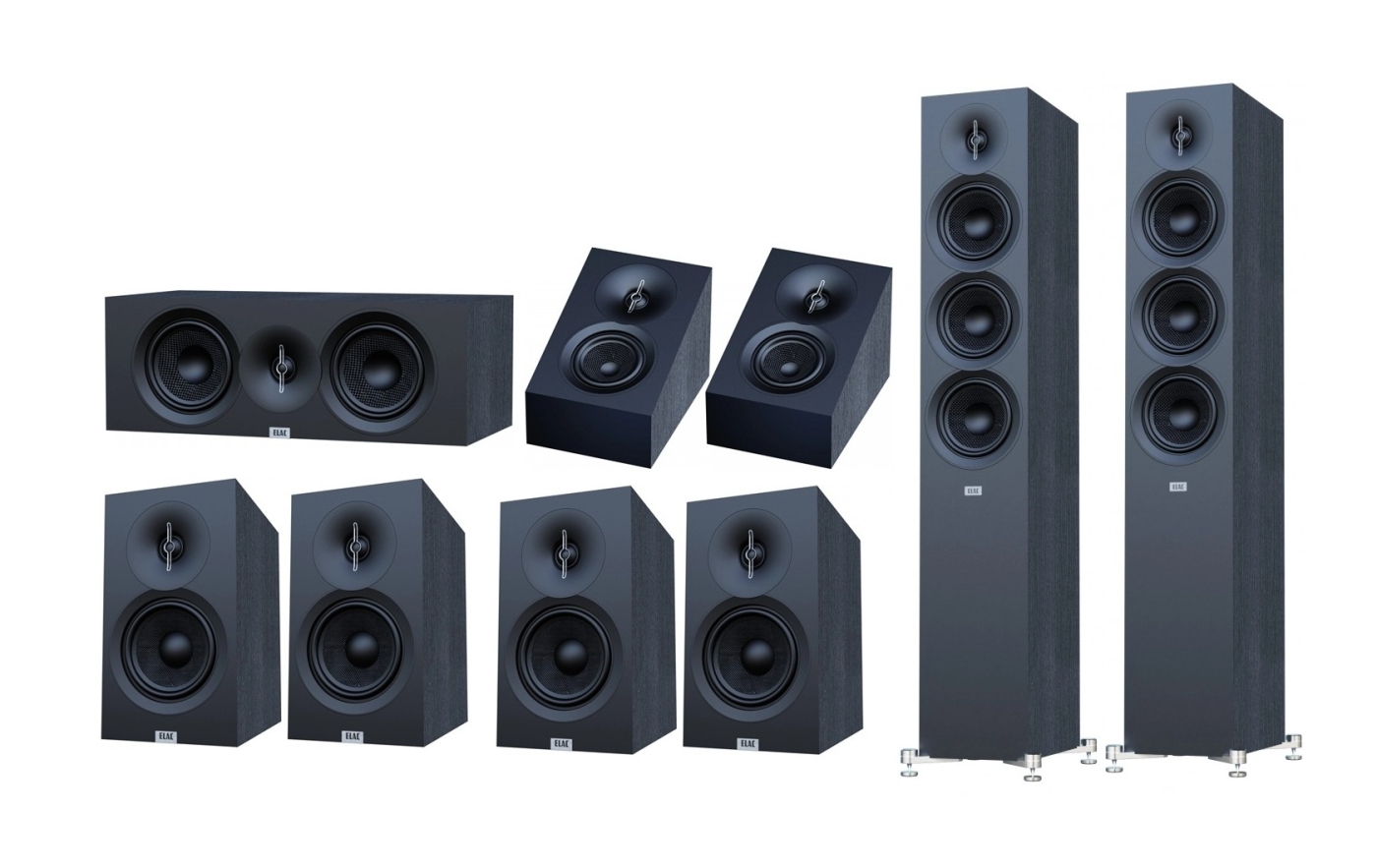 Elac Debut 3.0 Serie Heimkino-Systeme, Schwarz | Neu 9-Kanal Set 1