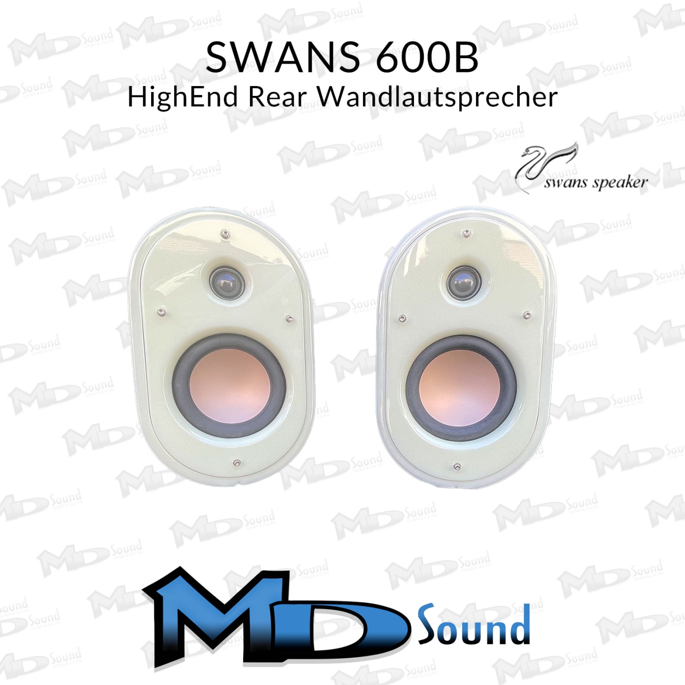 Swan S600B Compact Rear HighEnd Wand Lautsprecher Pianolack weiß - Paarpreis - Auspackware