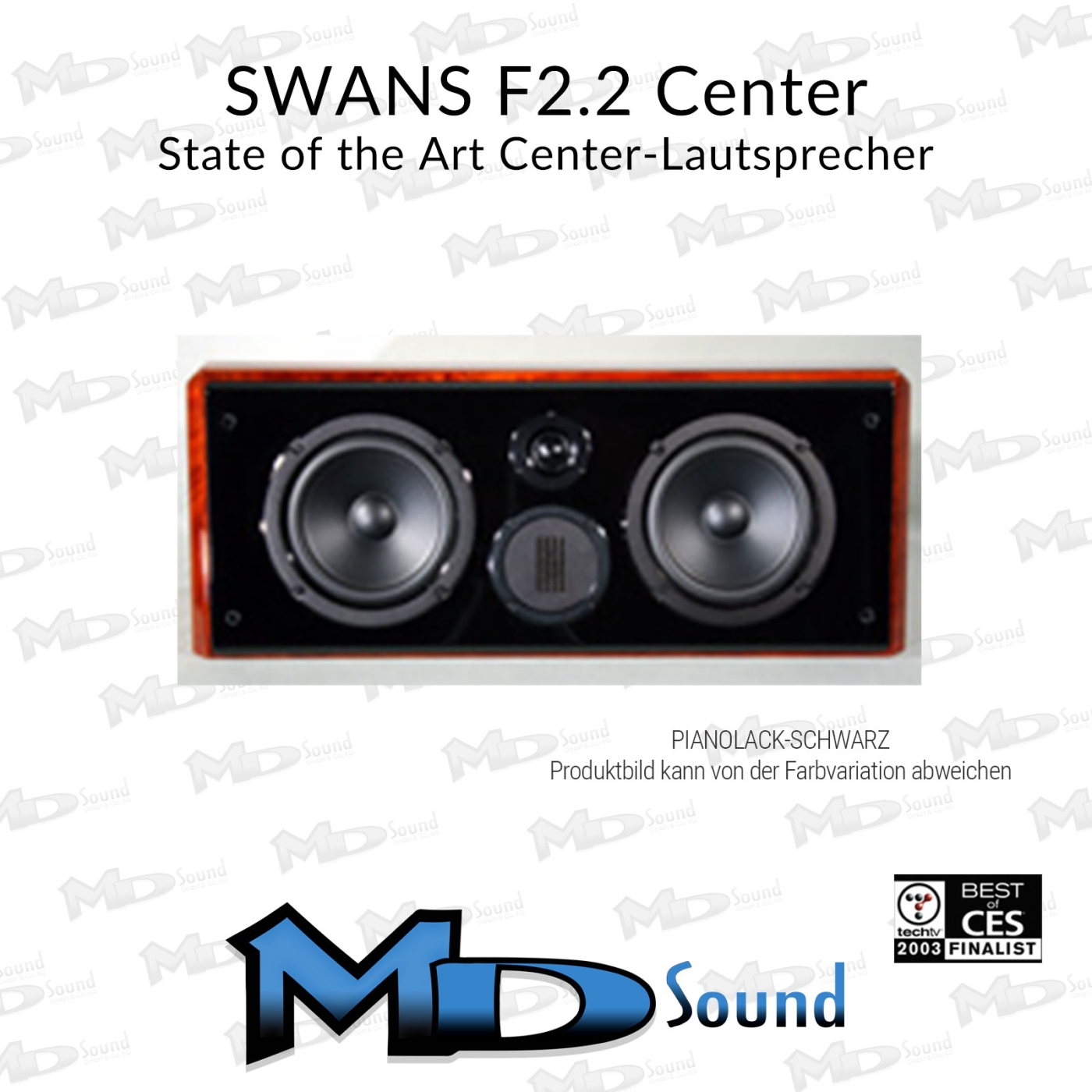 SWAN F2.2C+ - ohne Frontabdeckung - HighEnd Center-Lautsprecher in Echtholz/Pianolack - B-Ware - minimale Gebrauchsspuren