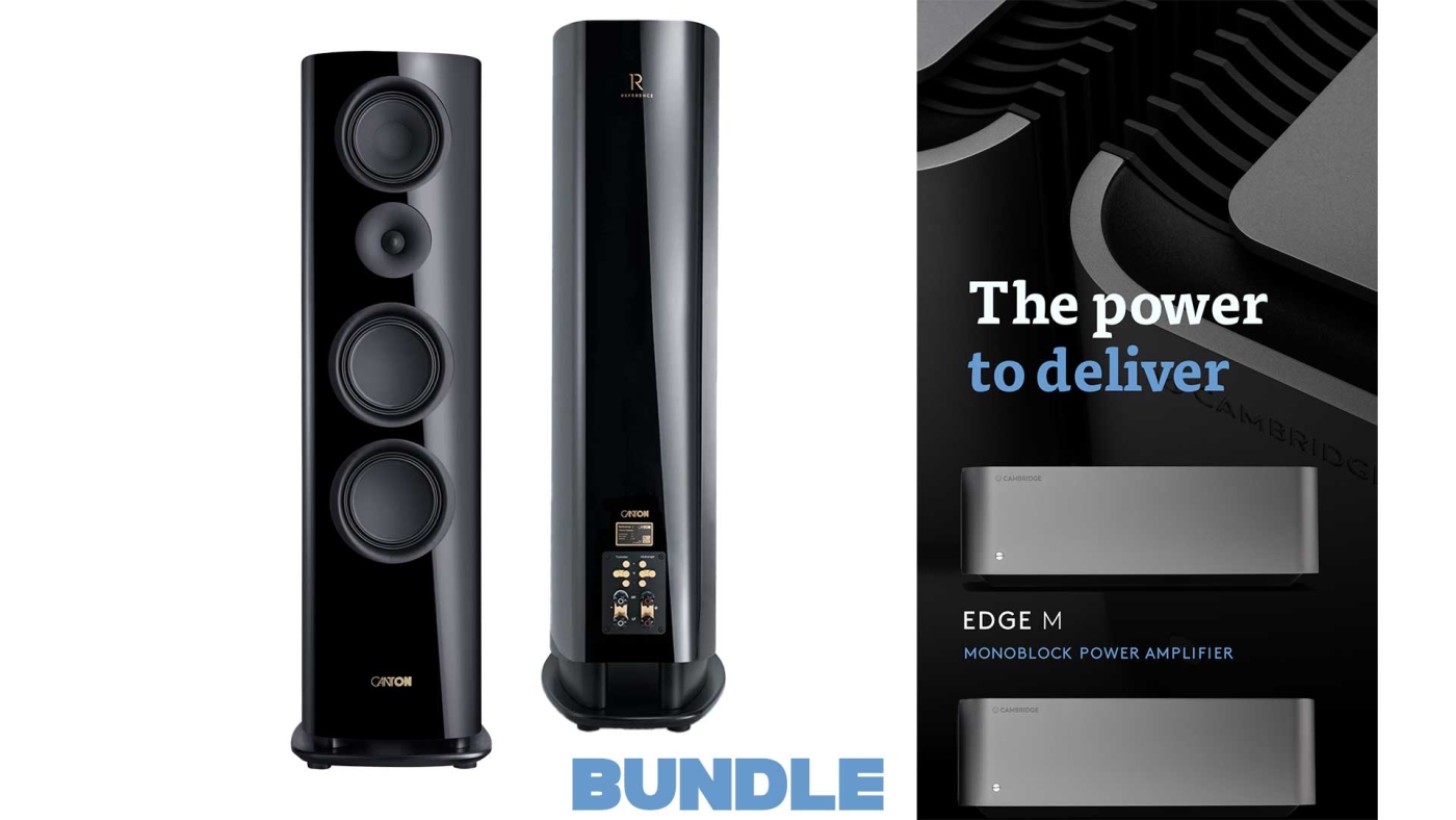 Canton Reference 3 schwarz piano++ incl. 2 x Cambridge Edge M Mono-Blöcke ++ - Standlautsprecher Paar | Neu