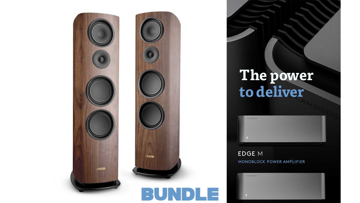 Canton Reference 3 nussbaum ++ incl. 2 x Cambridge Edge M Mono-Blöcke ++ - Standlautsprecher Paar | Neu
