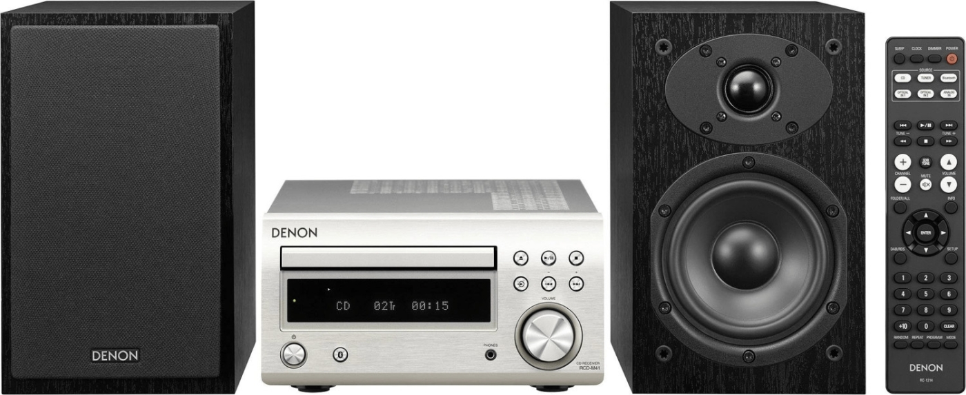 Denon D-M41DAB Silber-Schwarz - Kompaktanlage | Auspackware, wie neu
