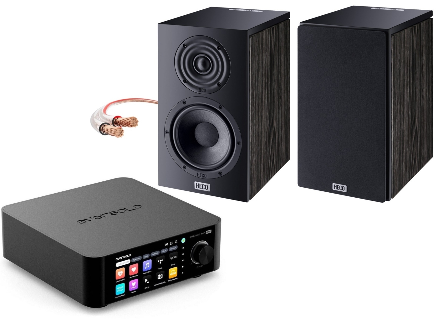 Bundle Eversolo Play + Heco Aurora 200 - Streaming-Stereo-Anlage, Schwarz | Neu