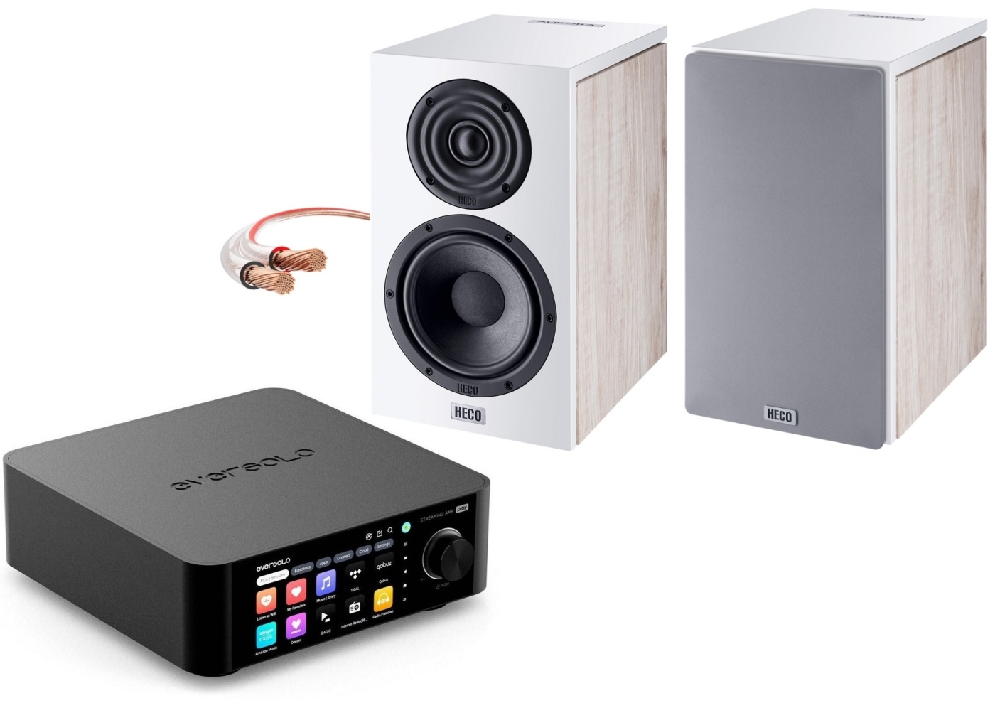 Bundle Eversolo Play + Heco Aurora 200 - Streaming-Stereo-Anlage, Weiß | Neu