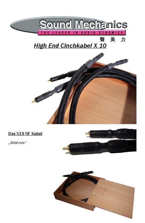 Sound Mechanics X10 1,00 m RCA Interconnect High-End Cinch-Kabel Stereo Paar UVP war 549.-€