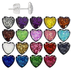 Ohrstecker Chirurgenstahl glitzerndes Herz Ohrringe