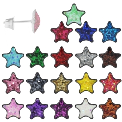Ohrringe Ohrstecker Chirurgenstahl glitzernder Stern