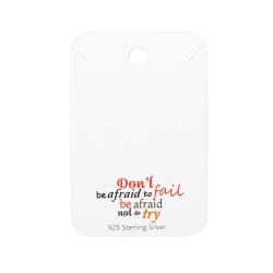 5 x Schmuckkarte 925 Sterling Silber Halskette 'Dont be afraid to fail, be afraid not to try'
