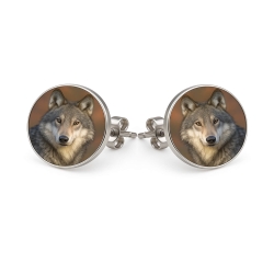 Ohrringe Ohrstecker 316L Chirurgenstahl mit Wolf