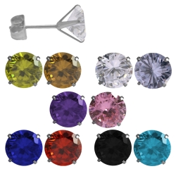 Ohrringe Ohrstecker Chirurgenstahl rundem Glaskristall