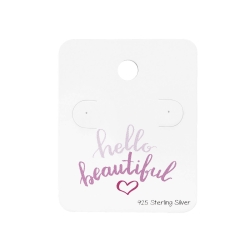 5 x Schmuckkarte 925 Sterling Silber Ohrstecker 'hello beautiful'
