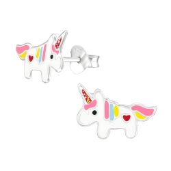 Kinder Ohrringe Ohrstecker 925 Sterling Silber mit Einhorn