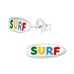 Kinder Ohrringe Ohrstecker 925 Sterling Silber mit Surfbrett
