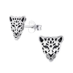 Ohrringe Ohrstecker 925 Sterling Silber mit Leopard