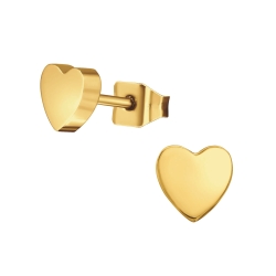 Titan Ohrringe Ohrstecker goldfarben mit Herz
