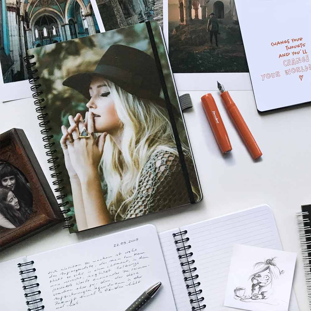 Notizbuch DIN-A5 Lederfaser selbst gestalten