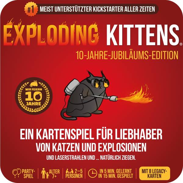 Exploding Kittens: 10-Jahre-Jubiläums-Edition (Tin)
