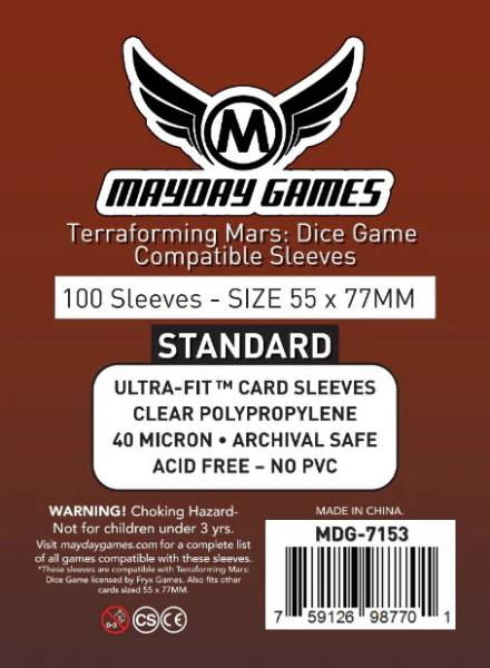 Terraforming Mars: DiceGame Compatible Sleeves (55mm x 77mm) - 7153