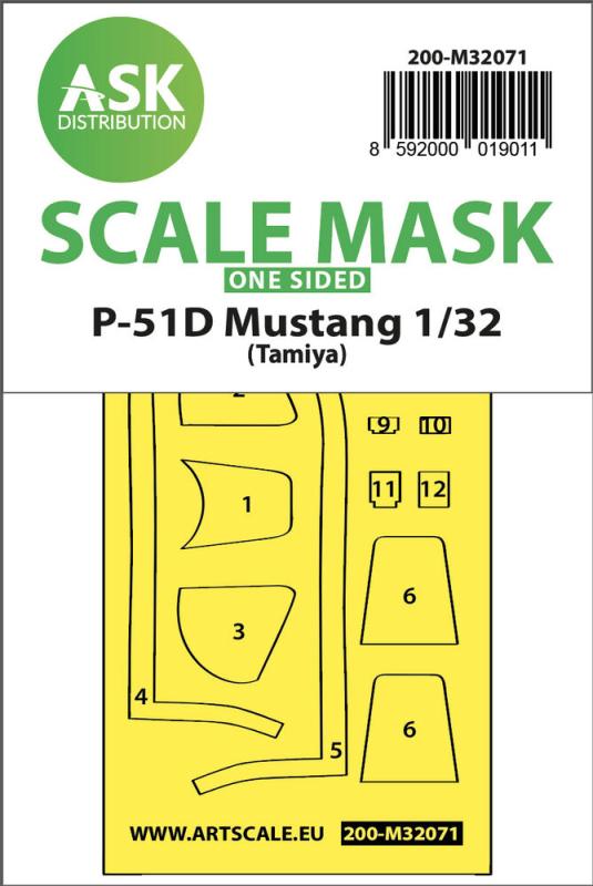 P-51D Mustang - One-sided fit mask [Tamiya]