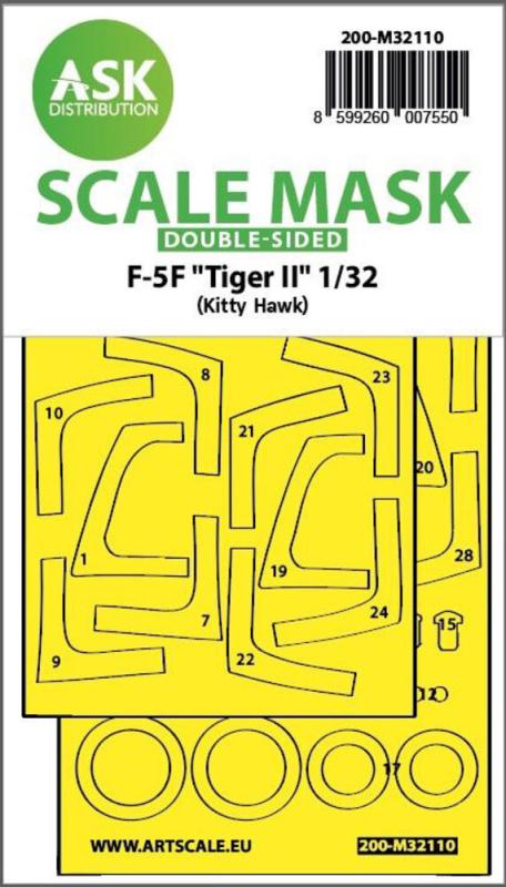 F-5F Tiger II - Double-sided express fit mask [Kitty Hawk]