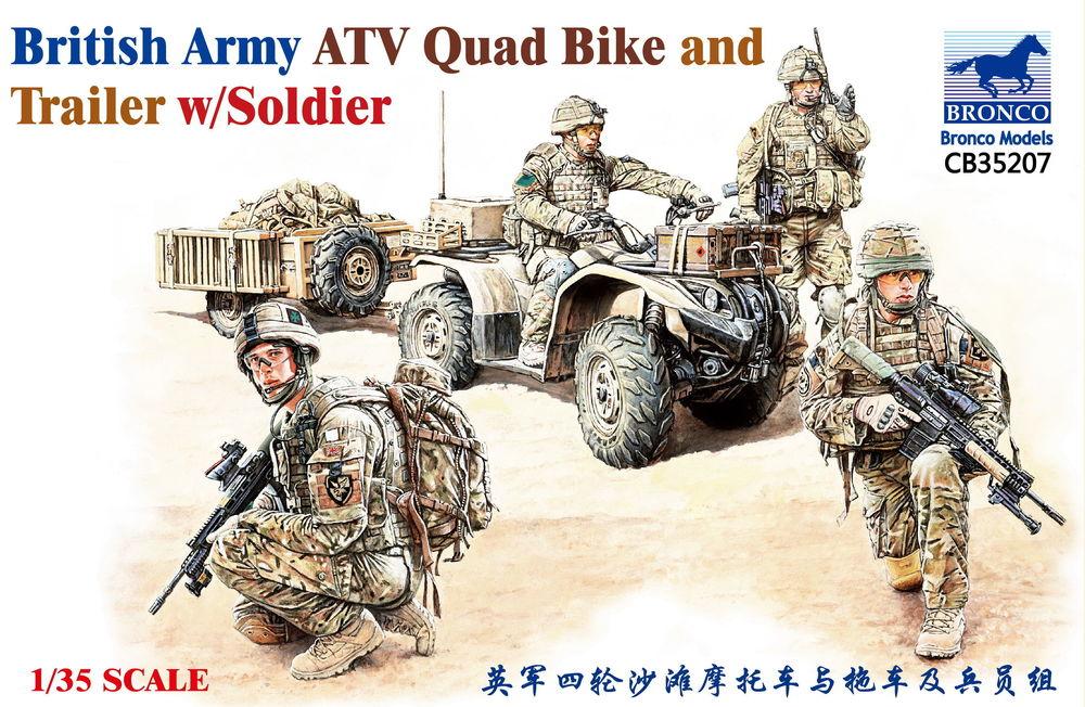 British Army ATV Quad Bike and Trailer w/Soldier