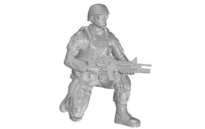 Kneeling Soldier(on right knee),US Army Infantry Squad 2nd Division