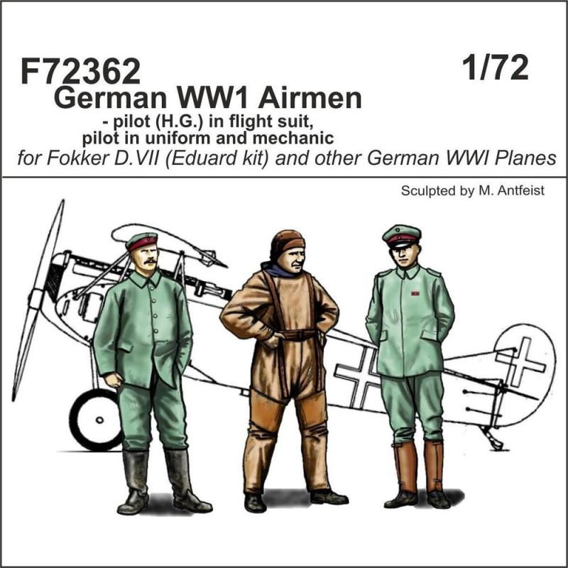 German WW1 Airmen - Pilot (H.G.) in flight suit, pilot in uniform and mechanic