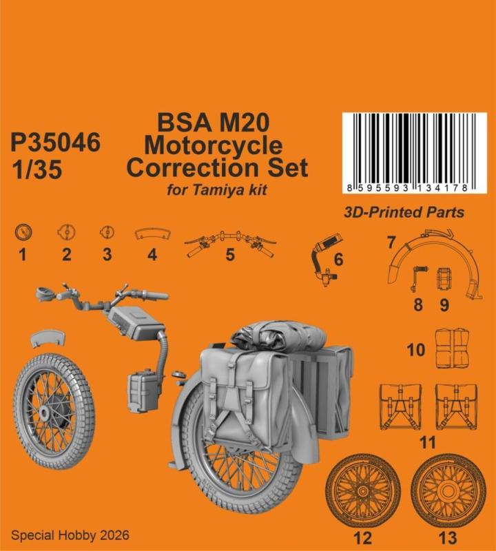 BSA M20 Motorcycle - Correction Set [Tamiya]