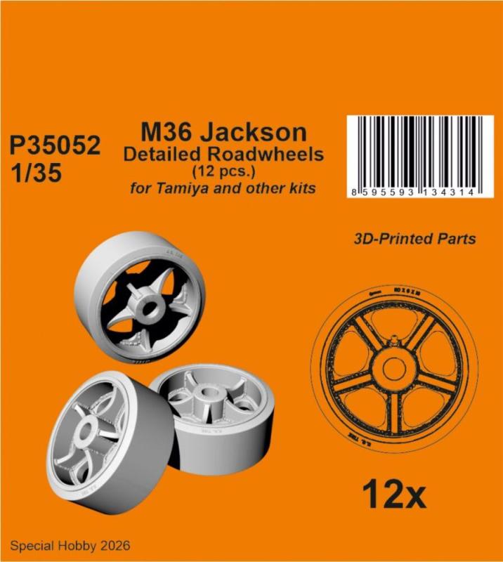 M36 Jackson Detailed Roadwheels (12 pcs.) [Tamiya]
