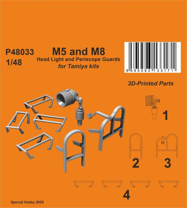 M5 and M8 Head Light and Periscope Guards [Tamiya]