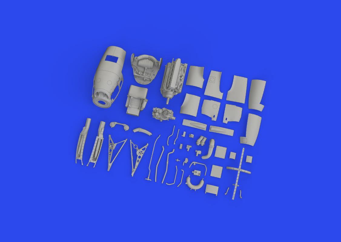 P-38J - Left engine - PRINT [Tamiya]