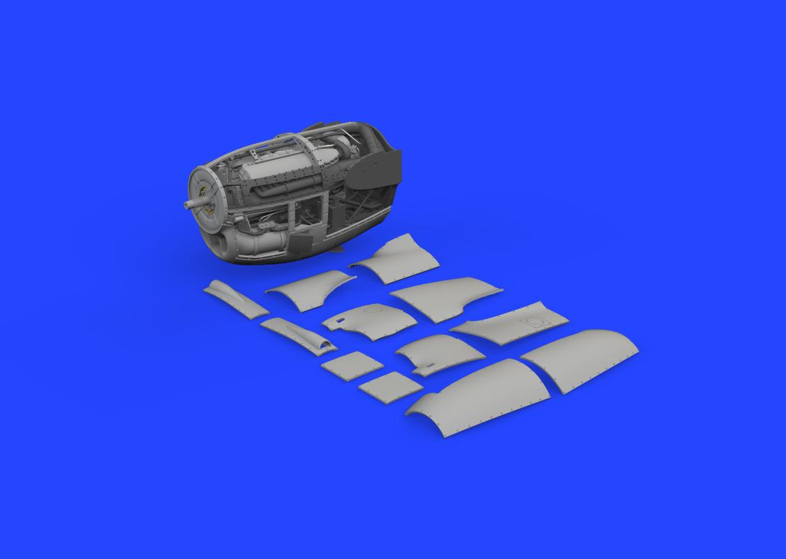 P-38J - Right engine - Print [Tamiya]